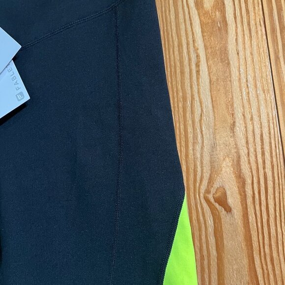 Fabletics Navassa Cropped Mid Rise Leggings Black Neon - Picture 4 of 9